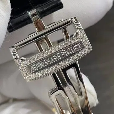 Audemars Piguettop-tiersuper watch men's black dial black belt leather strap mechanical watch clasp picture