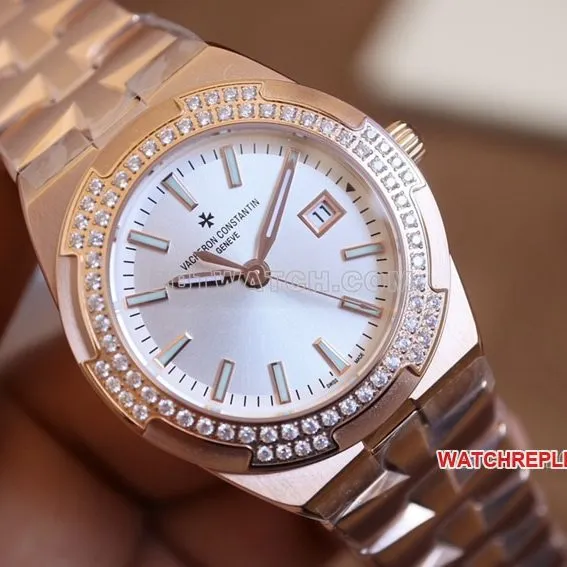 CC factory Vacheron Constantin top-tier replicasilver dial pink gold 1225Vfront live photo