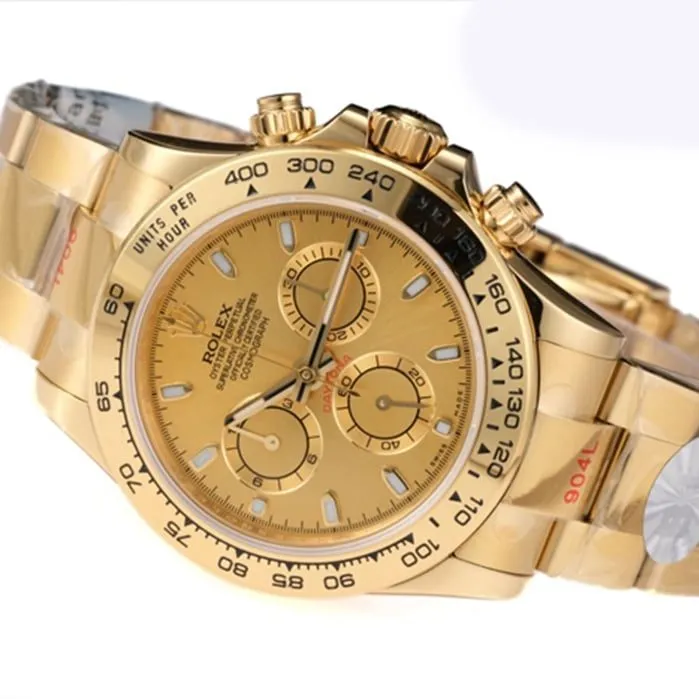 Top-tier watch Rolex men's gold plate Cosmograph Daytonasteel bracelet watch back cover picture