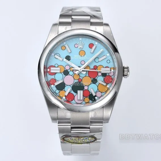 Factory C Rolex Oyster Perpetual top-tier 1:1high-quality replica41mm bubble noodle m124300-0008front live photo