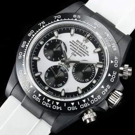 Rolextop-tier men's white dialrubber strap fully automatic movement watch front view