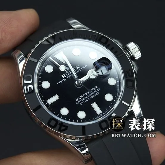 VS FactoryRolex Yacht-Master top-tier 1:1super watch black dial rubber model picture and price front live photo
