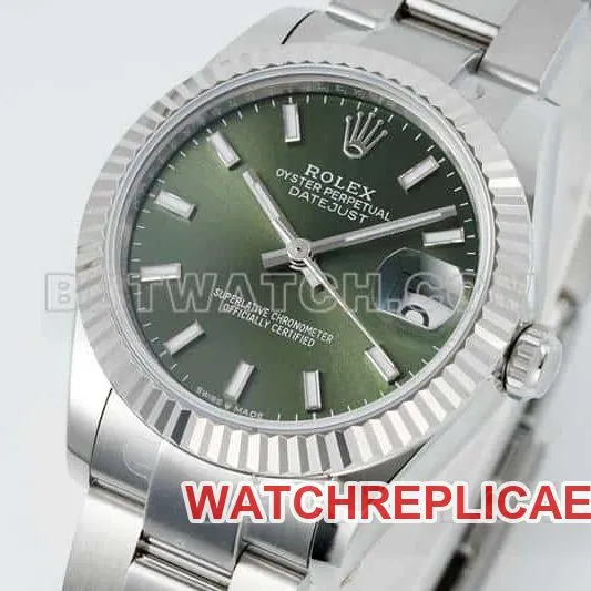 ARF FactoryRolex log super clonegreen dial stick hour markers 31mm three grid link 278274caseback live photo