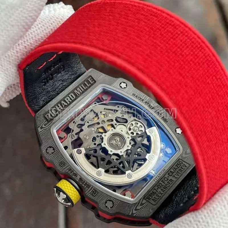 Richard Mille men's 1:1top-tier hollow plate red RM67-02braceletlive photos