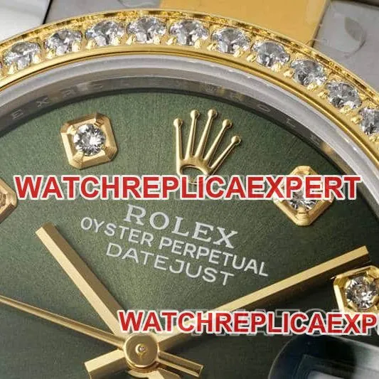 ARF FactoryRolex log top-tier 1:1super clonegreen dialdiamond bezel31mm gold three-lattice chain link278383front live photo