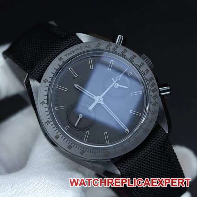 top-tier watch OmegaOM Speedmaster Dark Side of the Moon ceramic material 9300chronographmovement men's black dial nylon strap super cool watch detail shots