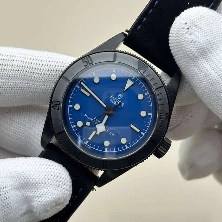GRTudor Biwan top-tier 1:1high-quality replicablue dialleather strap model M79210front live photo