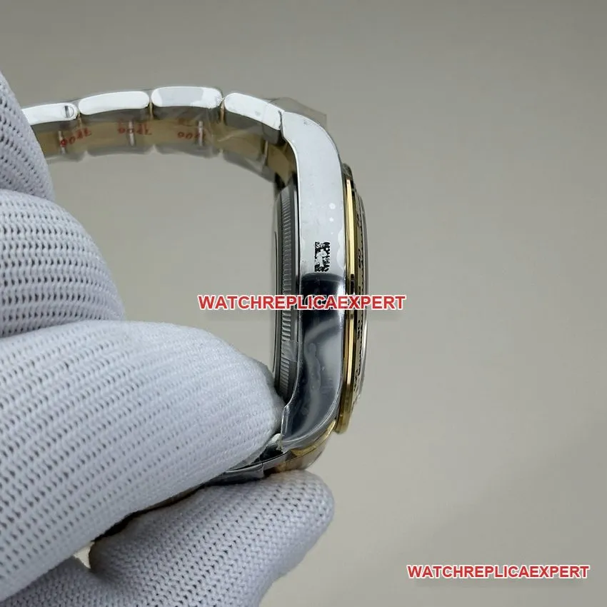 Clean FactoryRolexDaytonasuper clonewhite dial gold steel bracelet model 126503side live photo