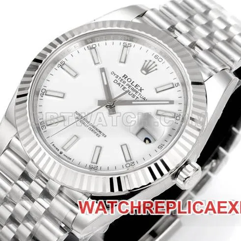 top-tier watch JF factory Rolex log white dial3235 mechanical 41mm front live photo
