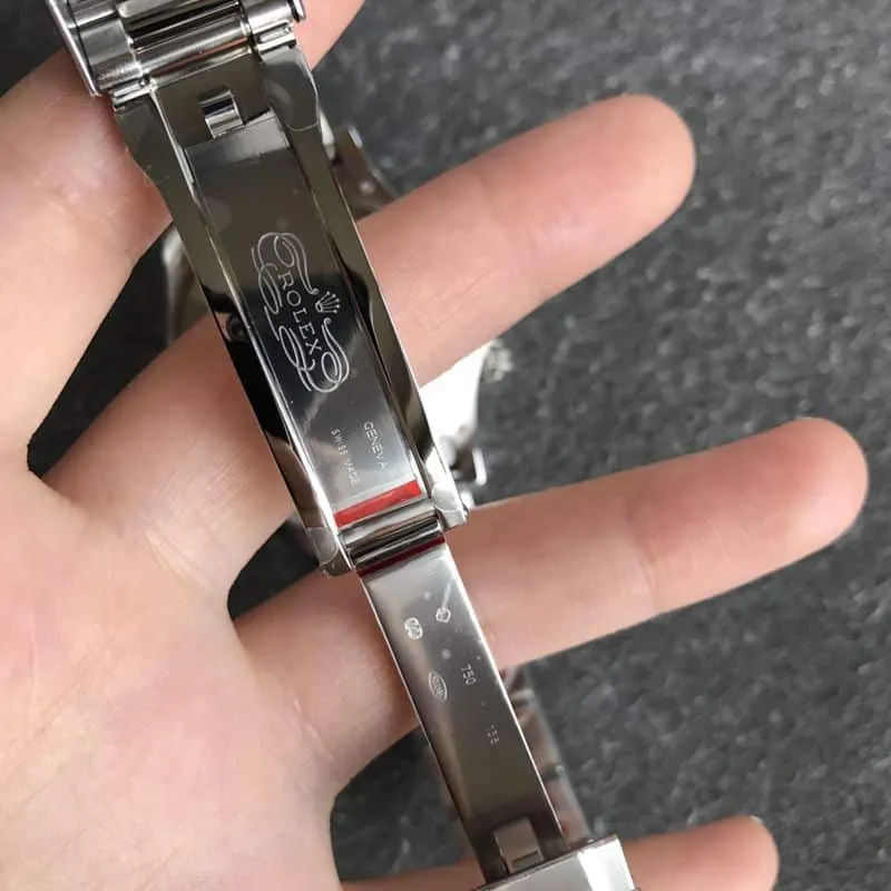 Rolextop-tierhigh-quality watch white gold Daytona series meteorite face men's mechanical steel bracelet watch front view