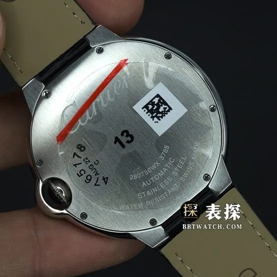 V6 factory Cartier blue balloon WE9009511:1super watch men's silver white dialleather strap picture and price front live photo
