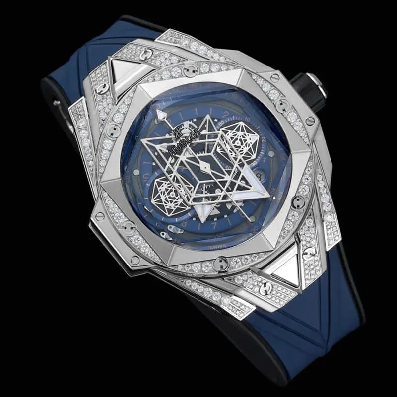 HublotHublotreplica watch new BigBangSangBleuII tattoo men's mechanical watch front view