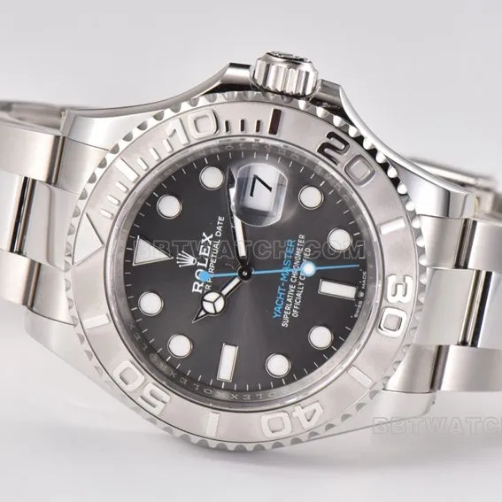 Factory C Rolex Yacht-Master rhodium white plate steel bracelet model m126622-0001front live photo