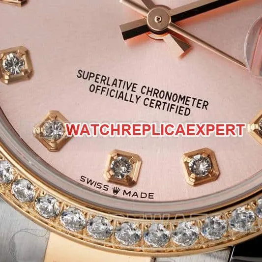 ARF FactoryRolex log super clonerose gold disc diamond bezel31mm gold three grid link 278381front live photo