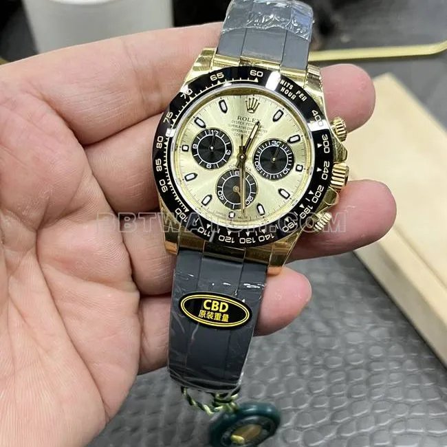 collectible watch Daytona gold plate CBD factory Rolexyellow gold4130 mechanical front live photo