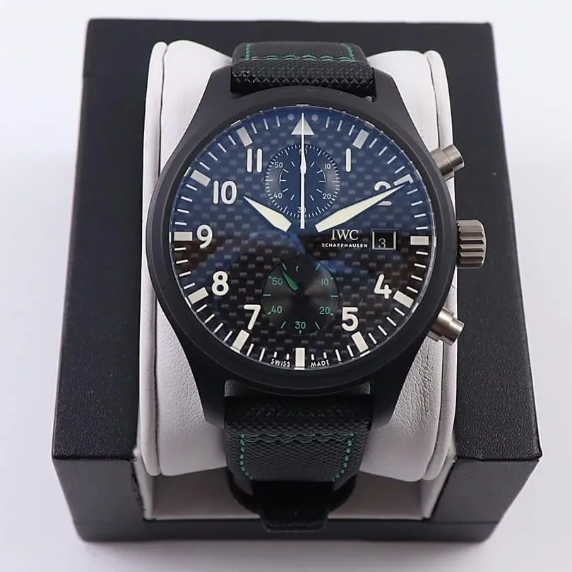 IWC watch pilot series watch TOP GUN naval air combat unit chronograph watch front view