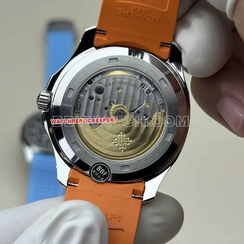 Patek Philippe1:1replica watch BBF factory grenade black dial orange rubber model 5167Afront live photo