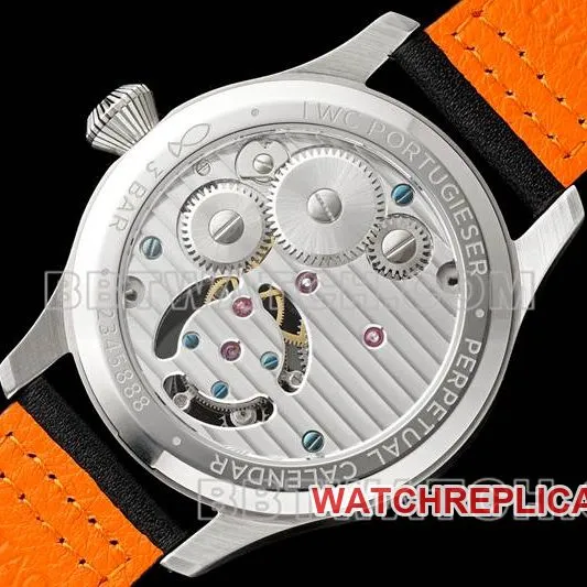 IWC1:1replica watch RMS factory pilot blue dialtourbillon mechanical leather strap model front live photo