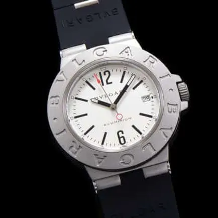 Bvlgari Aluminum series joint white steel men's watch detail shots