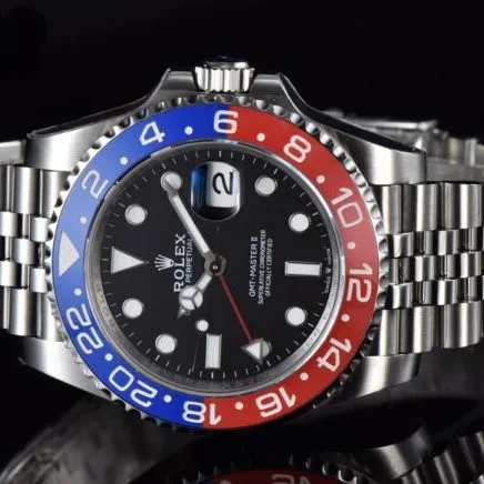top-tier replicaＶblack dialRolexGMT-Master full series watch front view