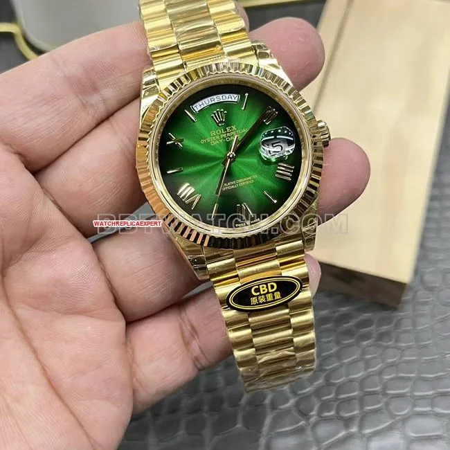 top-tier watch CBD factory RolexDay-Date3255 mechanical green dial40mmfront live photo
