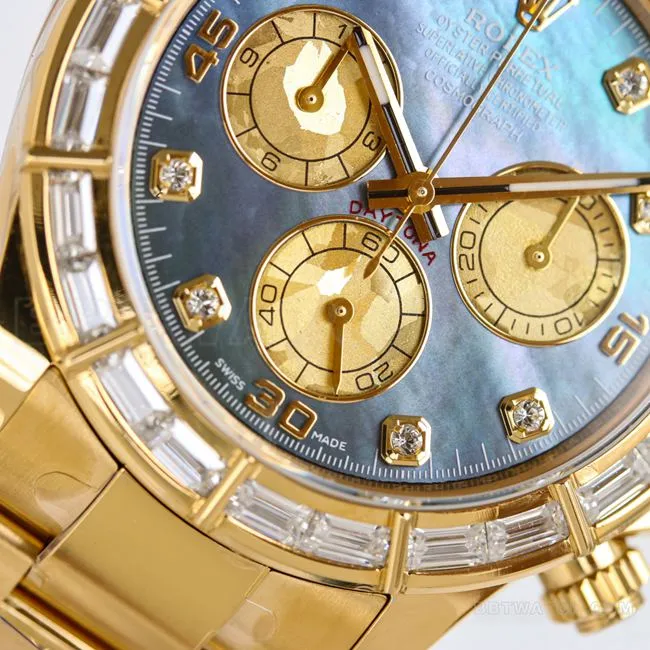 collectible watch DaytonaPPM factory Rolex black mother-of-pearl dial 4130 mechanical side live photo