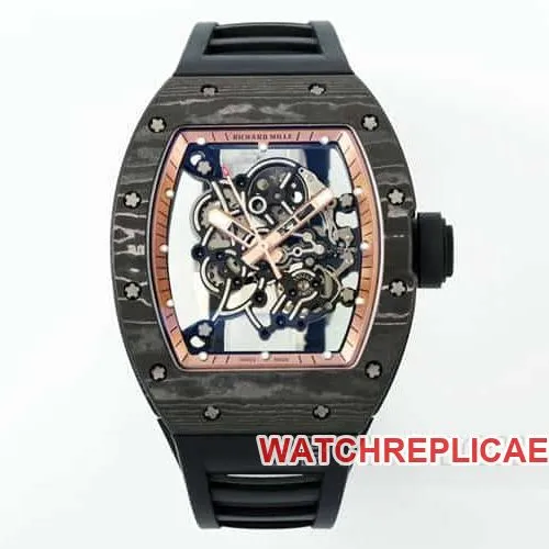 APSRichard Mille1:1super carbon fiber case black rubber model RM055front live photo