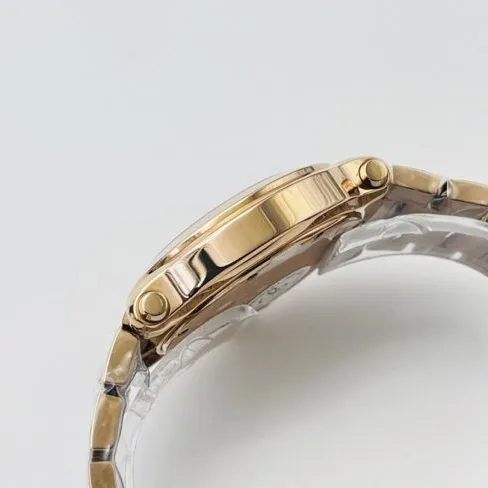 YF factory top-tier watch ChopardHAPPY DIAMONDS series 18K gold white dial ladies watch front view