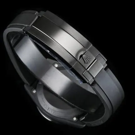 TW factory top-tier replicaRolex watch men's black dialrubber strap full automatic movement front view