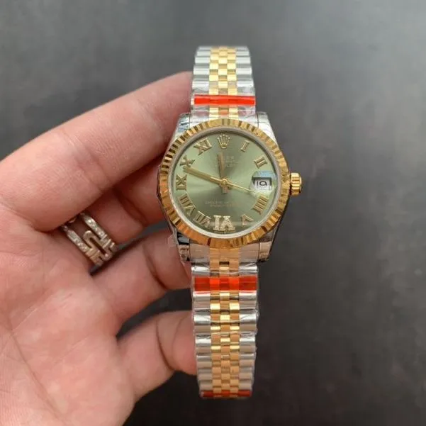 Rolex high-quality watch Datejust 31mm full automatic movement gold women's front view
