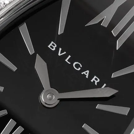 Bvlgaritop-tier watch women's black dialrubber strapquartz front view