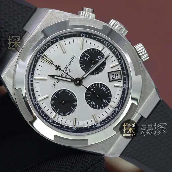 8f Vacheron Constantin1:1replica watch panda eye chronographlumerubber strap front view