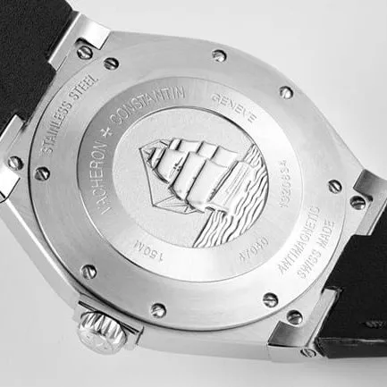 8F factory Vacheron Constantintop-tier watch automatic movement men's black dialsteel bracelet Overseas series watch back cover picture