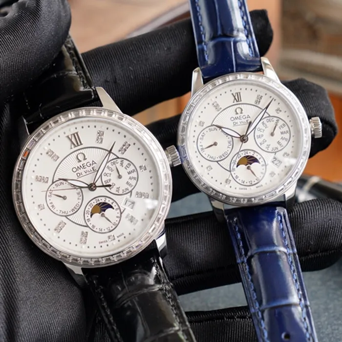 Omega complex function chronograph series perpetual calendar couple watch clasp picture
