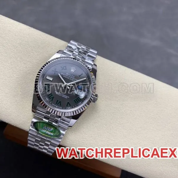 Rolex collectible watch ARF FactoryDatejust gray dial Roman numerals 36mm steel bracelet model front live photo