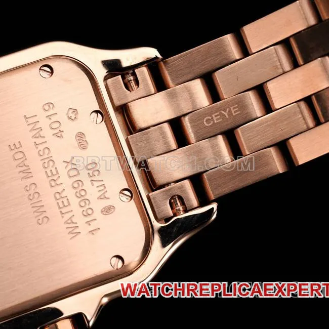 watch BBa factory cheetah Cartierwhite dialrose goldsteel braceletquartzside live photo