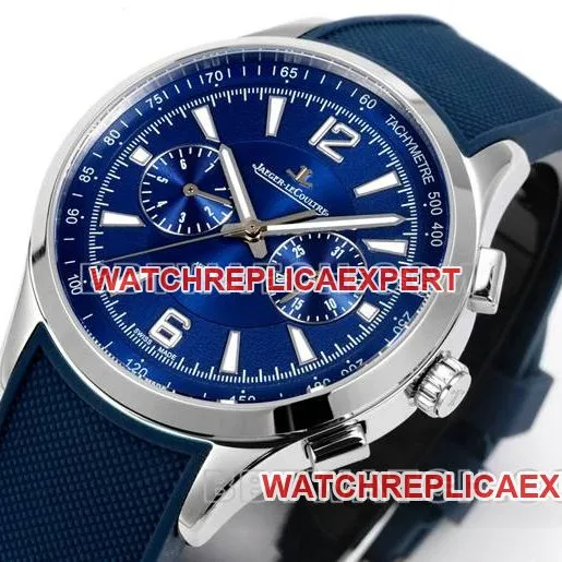 top-tier watch Beichen Jaeger-LeCoultreblue dial mechanical blue rubber model front live photo