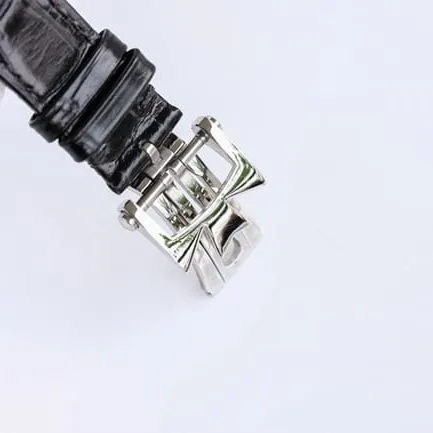 top-tier watch Vacheron Constantin men's white dial black belt perpetual calendar multi-function heritage series mechanical watch front view