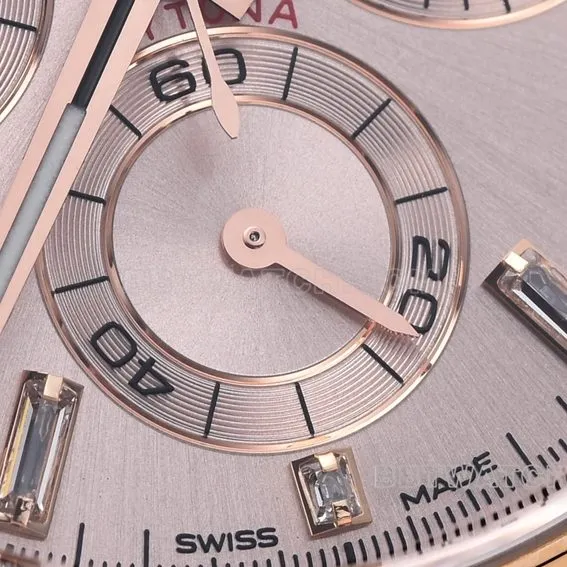 C factory RolexDaytona1:1super pink plate rose goldsteel bracelet model m116505-0017front live photo