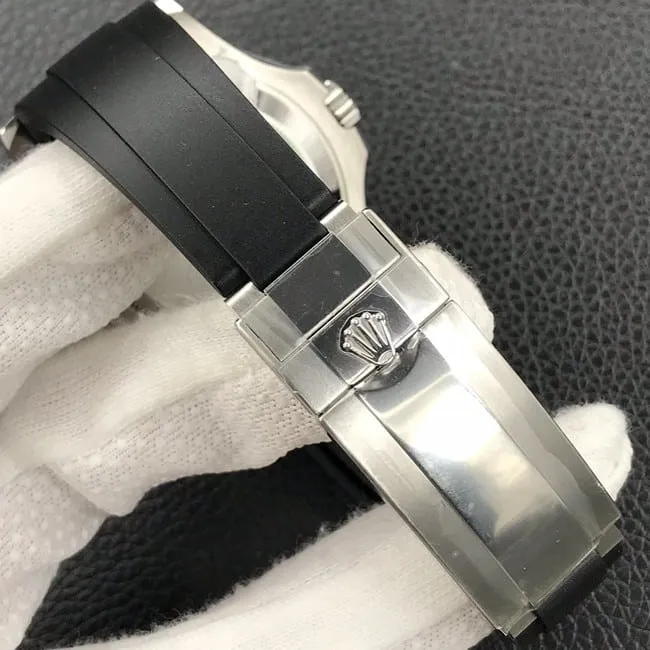 EW Factorytop-tier watch Rolex men's black dialrubber strap Yacht-Master 42 series automatic movement watch front view
