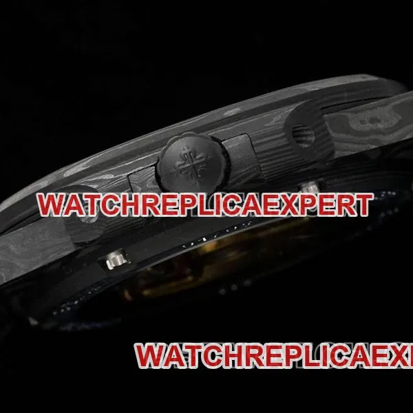 Patek Philippetop-tier watch DIW factory Nautilus orange plate carbon fiber mechanical steel bracelet model 5711front live photo