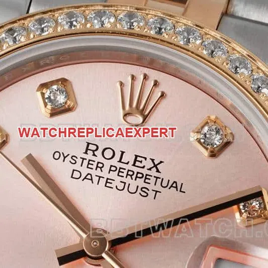 ARF FactoryRolex log 1:1top-tier replicarose gold diskdiamond bezel31mm intergold five-lattice chain link278381front live photo