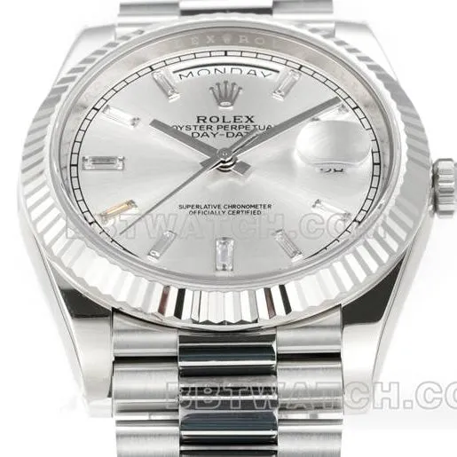 collectible watch PPM factory RolexDay-Date mechanical silver dialcaseback live photo