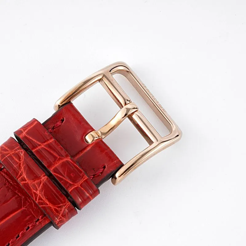 Hermès top-tier watch HeureH three-hand series ladies quartzrose gold watch front view