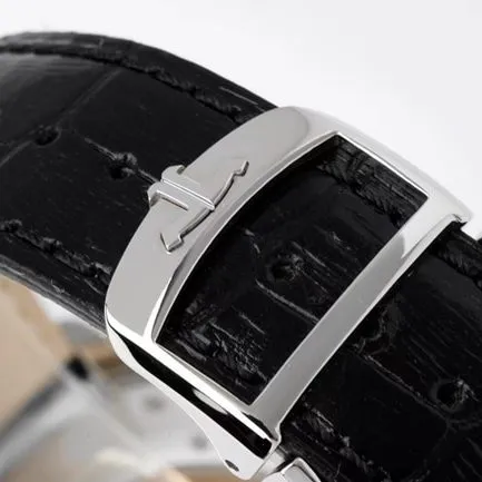 ZF FactoryJaeger-LeCoultretop-tier watch men's black dial black belt small second hand leather strap ultra-thin master series mechanical watch clasp picture