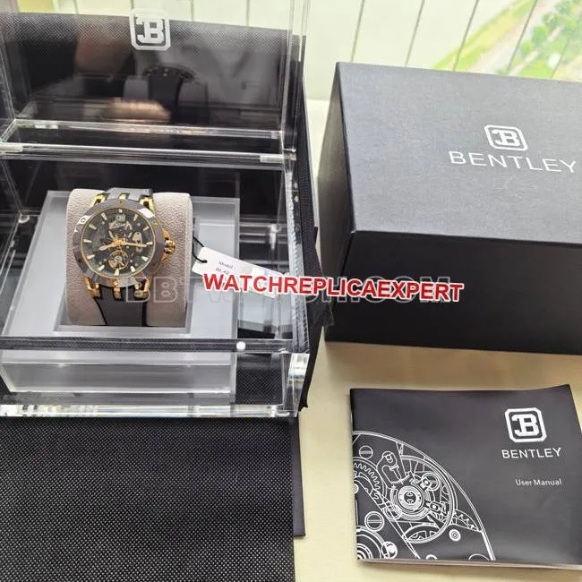 1:1replica watch Bentley BL-62 peak gray rubber braceletfront live photo