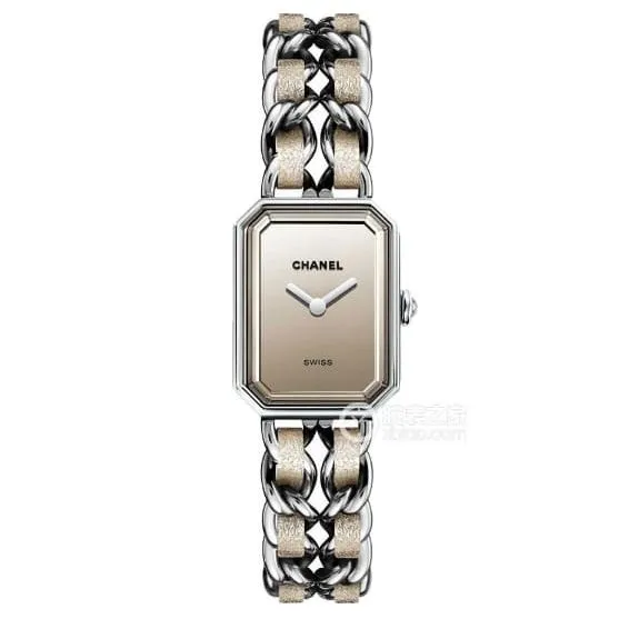 Chaneltop-tier 1:1super gray plate gold satin ribbon chain stainless steel bracelet H5584front live photo
