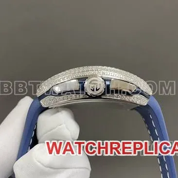 ABF factory Frank Muller optimal watch V45 blue dial diamond case leather braceletside live photo