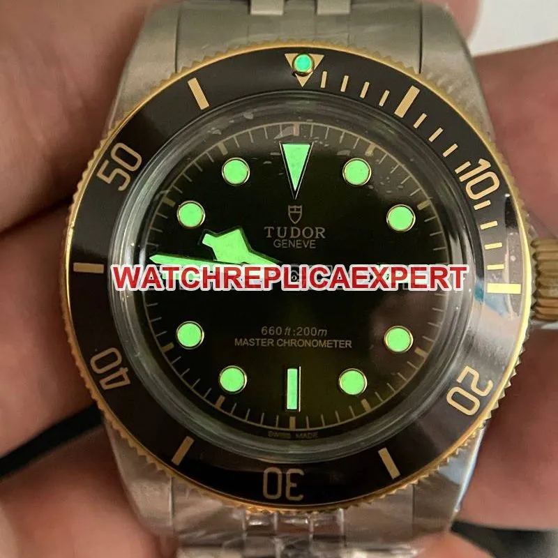 Tudortop-tier watch DIF factory Biwan 41mm green dial mechanical steel bracelet model braceletlive photos