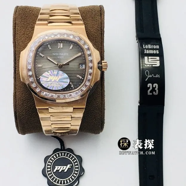 PPF FactoryPatek Philippe sporty and elegant top-tier 1:1super watch men's dark gray plate steel bracelet model pictures and prices front live photo